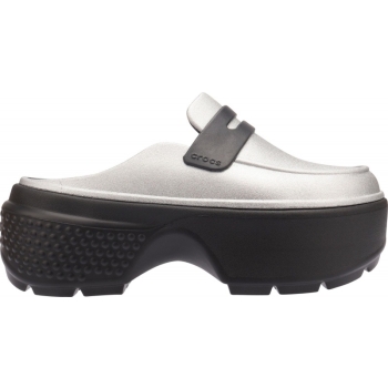 Crocs™ Stomp Metallic Loafer Silver/Black