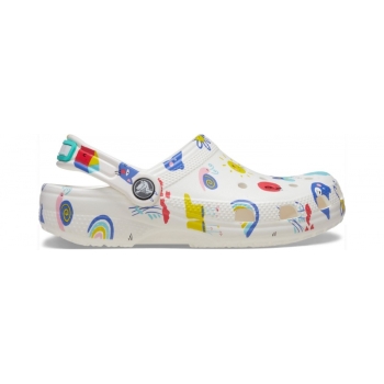 Crocs™ Classic Doodle Print Clog T White/Multi