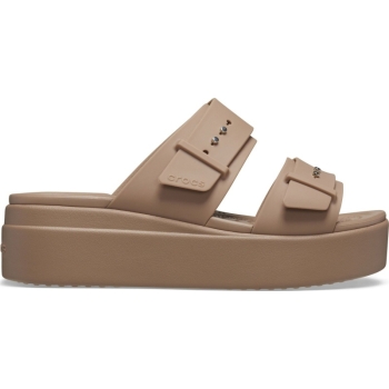 Crocs™ Brooklyn Sandal Low Wedge W Latte